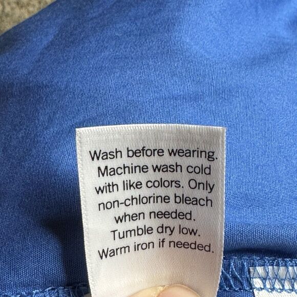 Croft & Barrow Shirt Mens XL Slim Quick Dry Blue Button Up Pre-owned - Picture 7 of 7